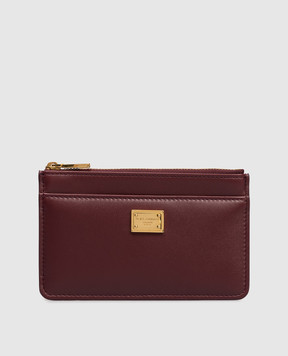 Dolce&Gabbana Burgundy leather cardholder with logo BI1261A9S25