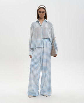 Ermanno Scervino Blue checked pants D482P355QYG