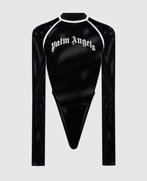 Palm Angels Black bodysuit with logo print PAWDD001FB0011003