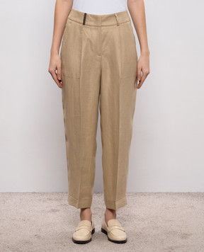 Peserico Beige linen pants A0404302606