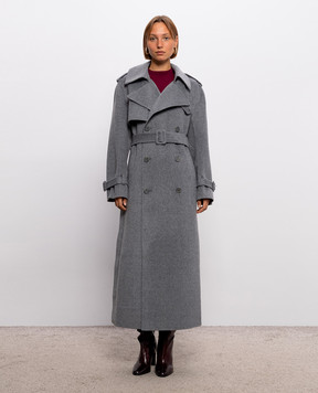 Simkhai Rumi grey double-breasted coat with wool 5257050WL