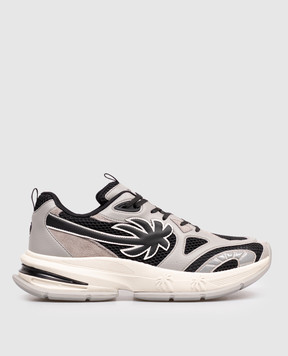 Palm Angels Grey Runner combo sneakers PMIA10TS26LEA001