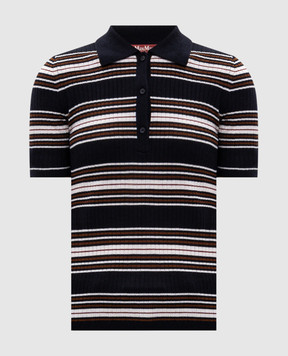 Max Mara TALLERO navy striped silk and wool top MSTTALLERO