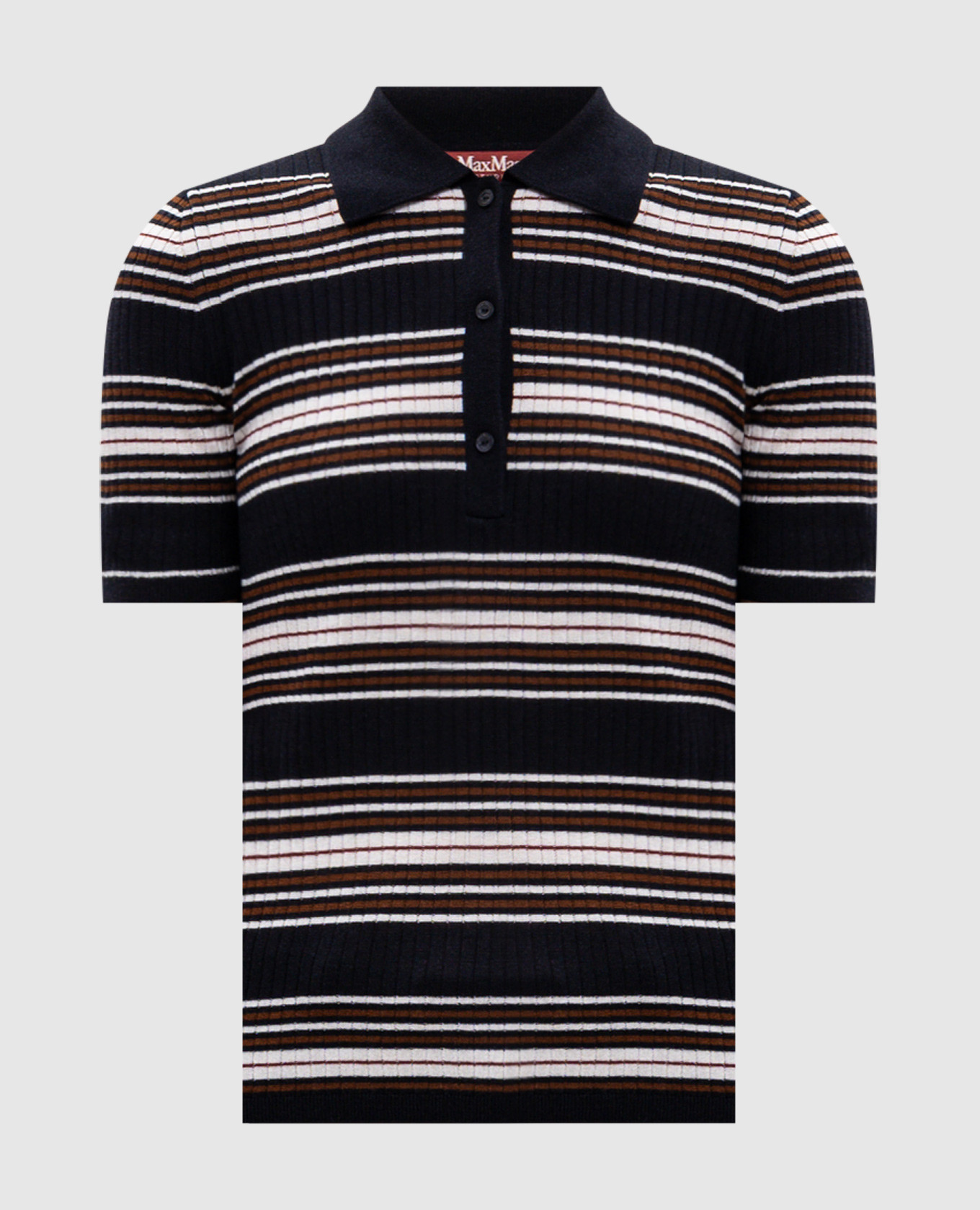 TALLERO navy striped silk and wool top