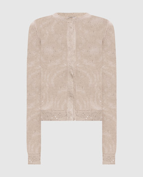 Brunello Cucinelli Beige linen and silk cardigan M10550216