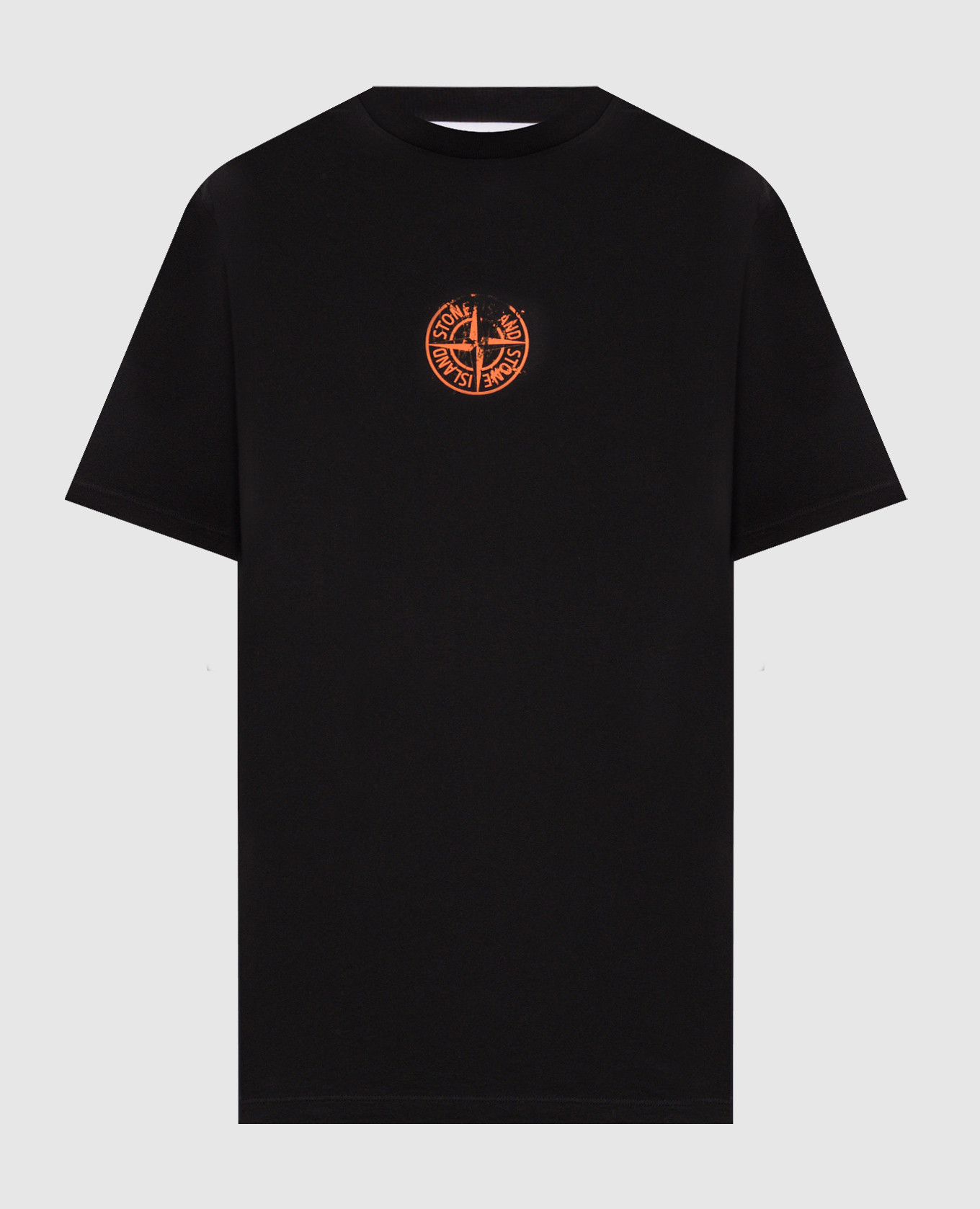 Black T-shirt with logo emblem print