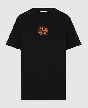 Stone Island Black T-shirt with logo emblem print L2S152100001S0533