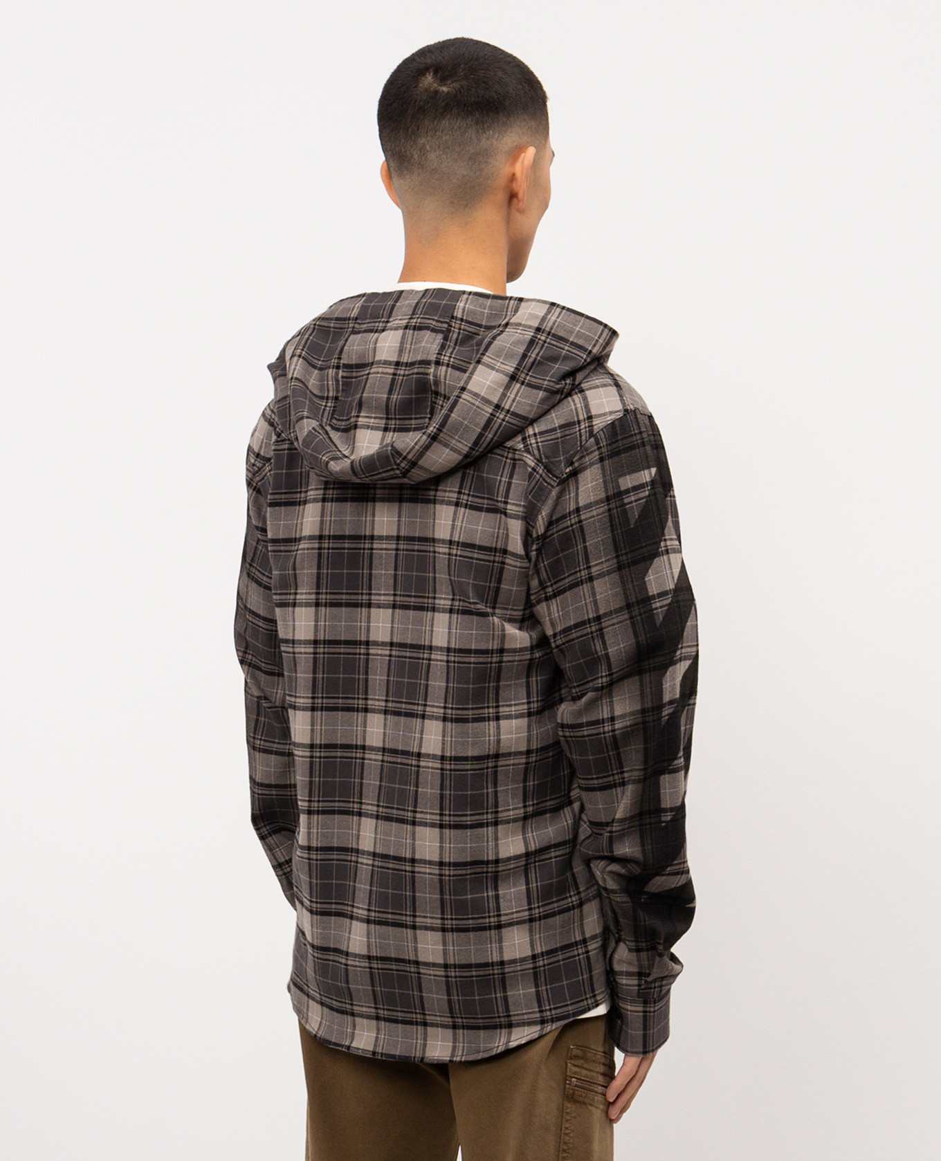 

Gray checked shirt with hood Off-White, Grey