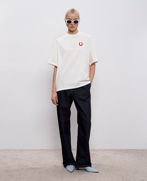 Jil Sander White T-shirt with embroidery J53GC0011J20347