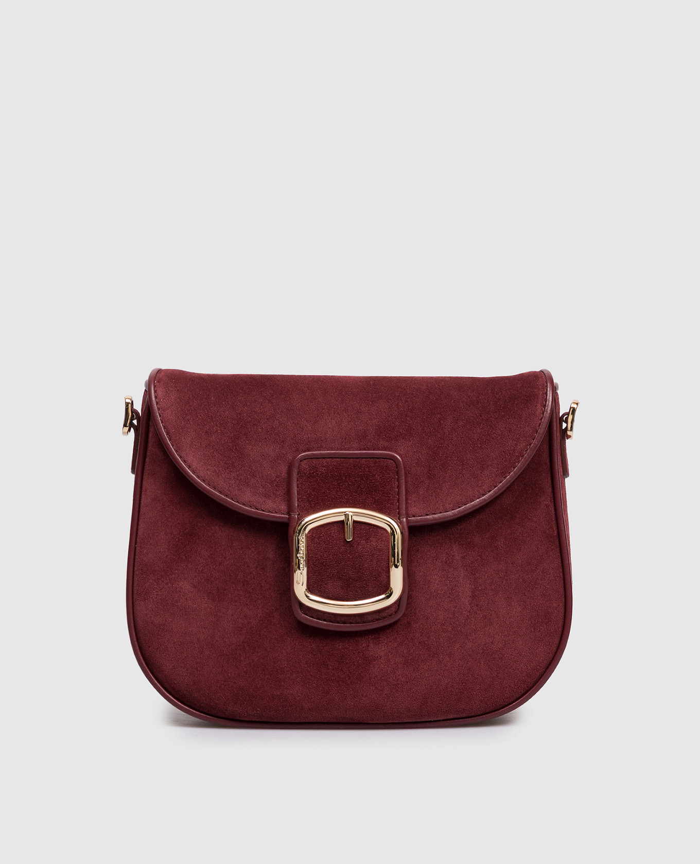 

Burgundy suede messenger bag with logo Santoni