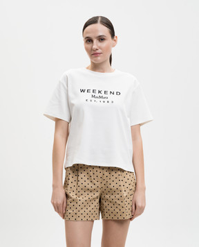 Max Mara Weekend White SABATO T-shirt with logo embroidery WKDSABATO