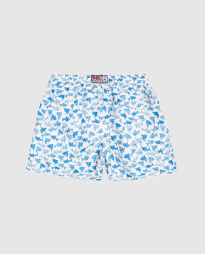 MC2 SAINT BARTH Children's white swim shorts Jean Lighting with print JEA000402228L