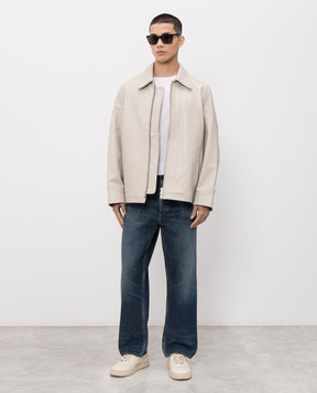 AGOLDE Chadwick Ivory Leather Jacket A4023