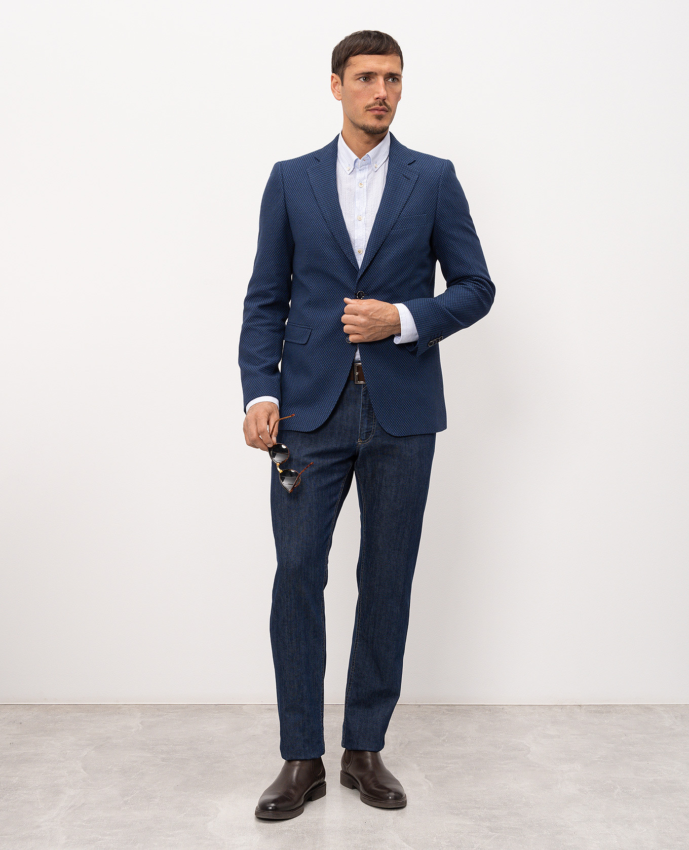 Blue jacket with linen Florentino 2