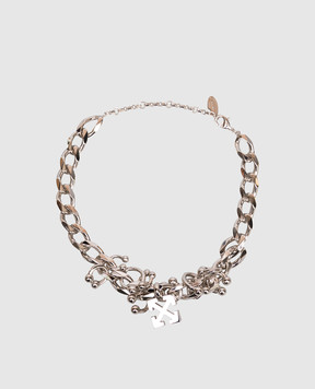 Off-White Silver Choker Chain Piercing OWOA12YS26MET001