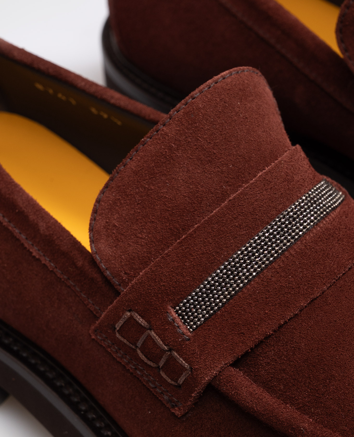Brown suede loafers with monil chain Doucal's 5