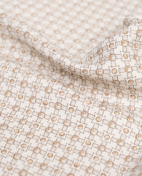 Brunello Cucinelli Beige double-sided silk pachet with geometric print MX8660091