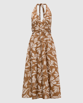 Max Mara Brown BELLA dress with an open back MXMBELLA