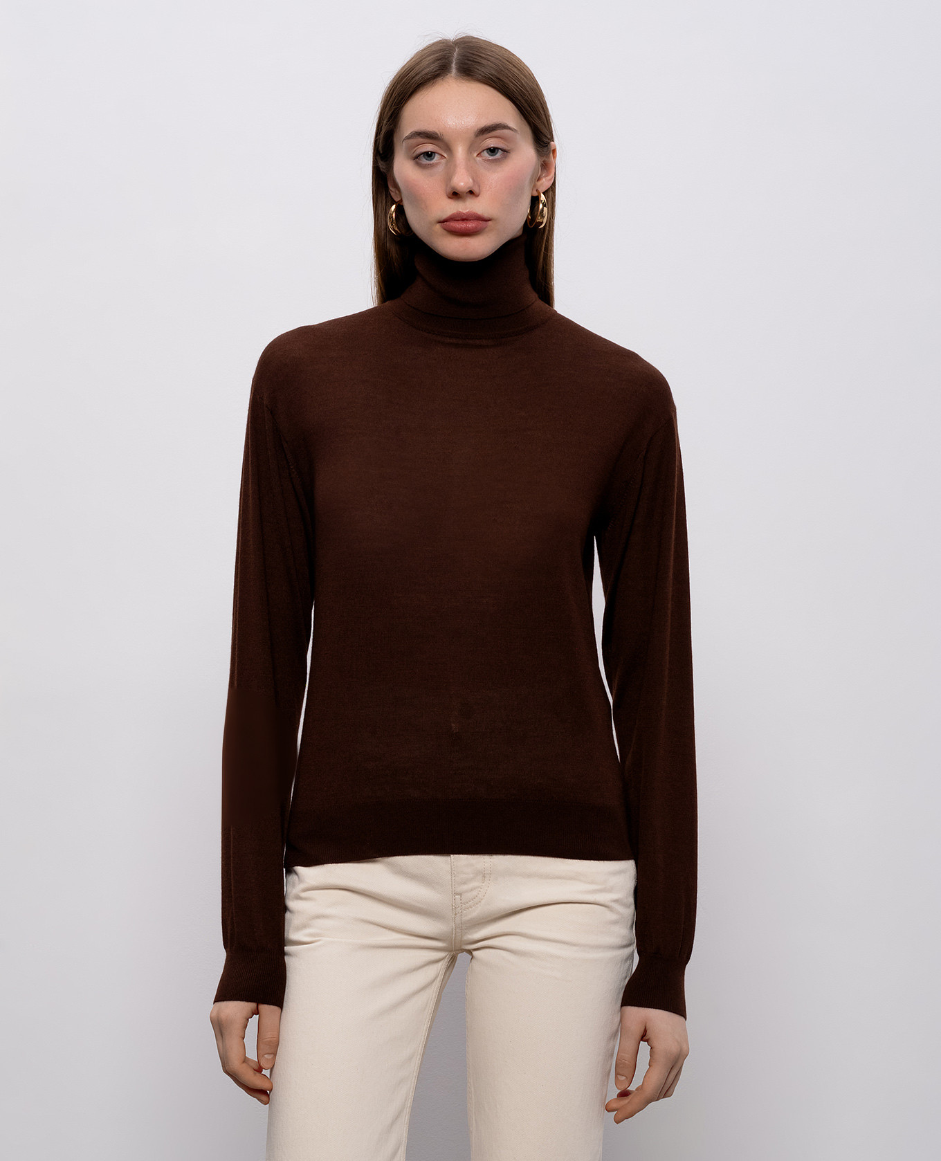 Brown wool, cashmere and silk turtleneck Saint Laurent 3