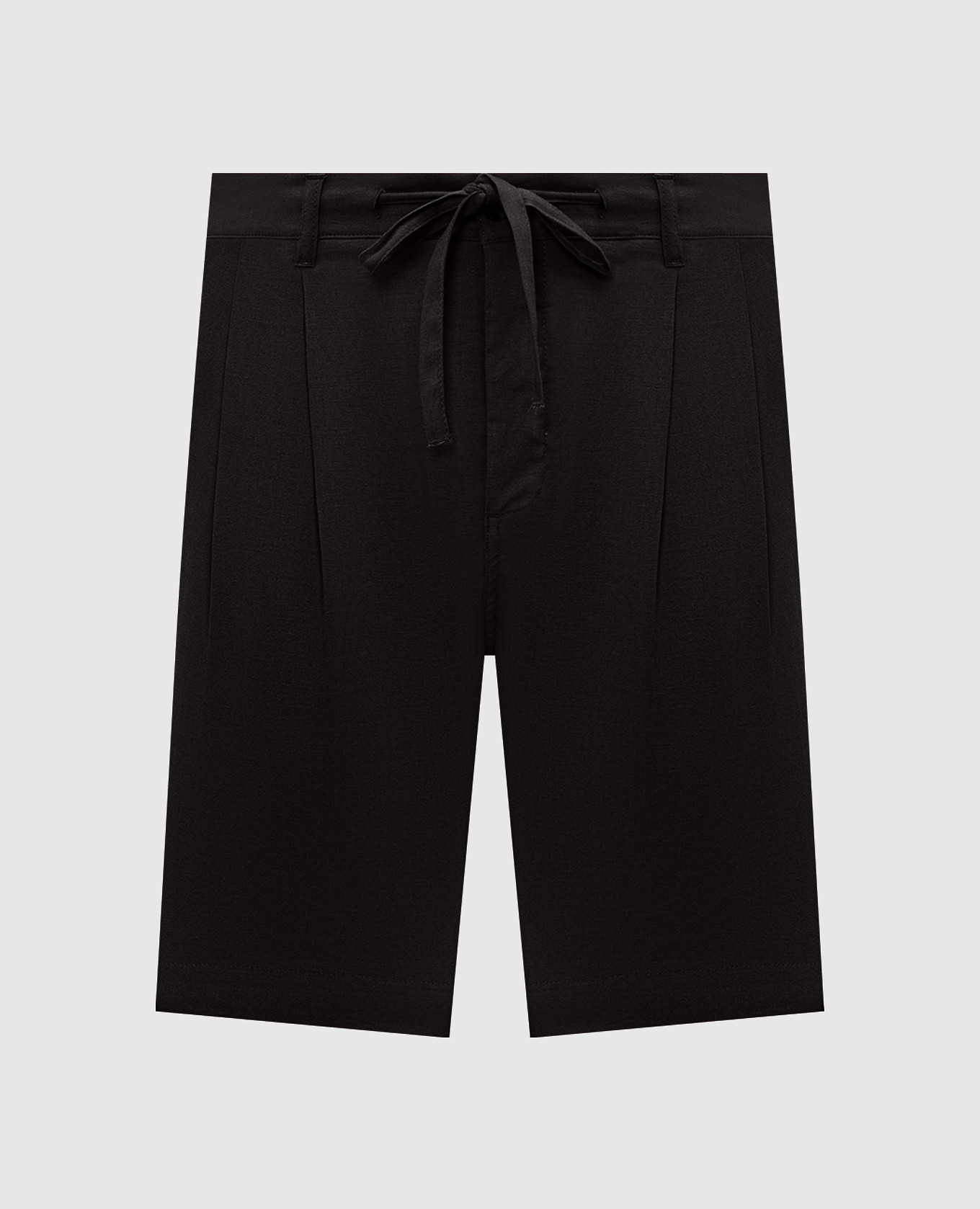 Black linen shorts