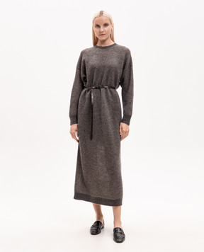 Brunello Cucinelli Gray midi dress with wool MGG270A90P