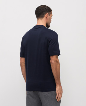 Brunello Cucinelli Blue T-shirt with branded print M0B138520