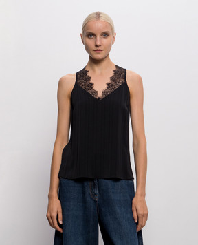 Twinset Black top with lace 262TP2124