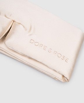 Dore & Rose Beige silk sleep mask with logo DEEPSLEEPMASK