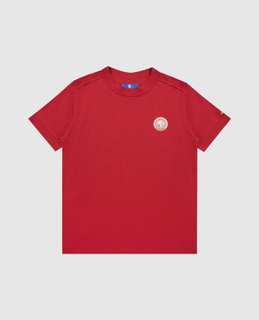 Stefano Ricci Children's red T-shirt with logo patch YNH6101490803