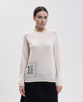 Y`S Yamamoto Ivory jumper with monogram pattern YWK24189