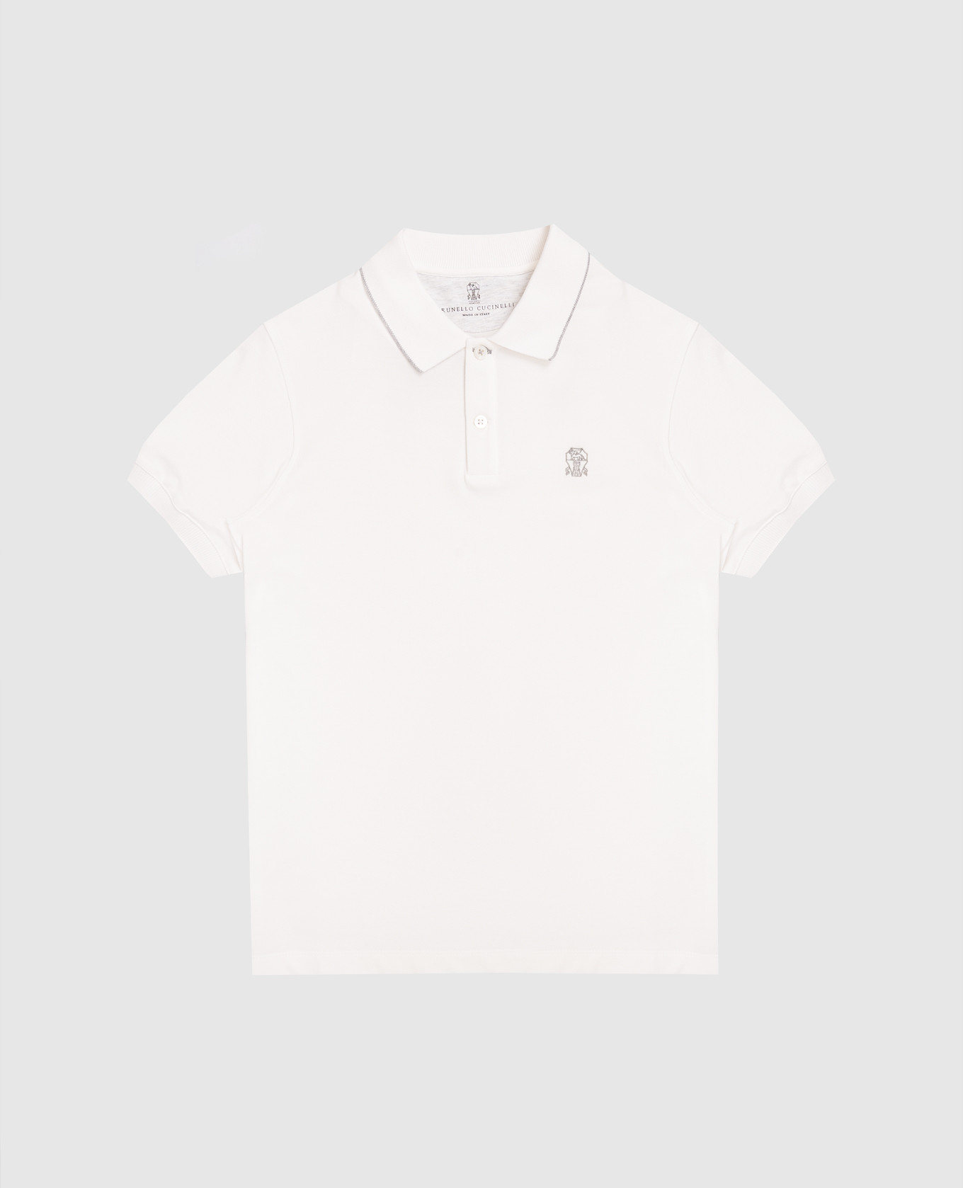 

Children's white polo shirt with embroidered emblem Brunello Cucinelli