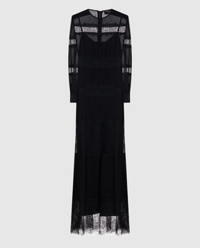 Twinset Black maxi dress with lace 262TT2630