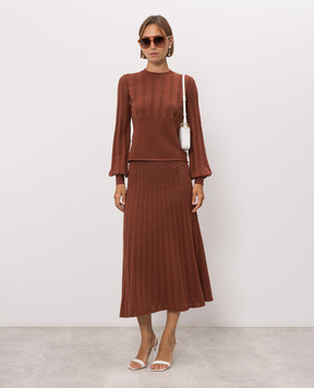 Twinset Brown midi skirt 262TP3122