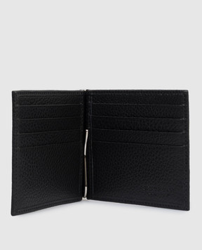 Orciani Black leather Micron cardholder with bill clip SU0108MIC