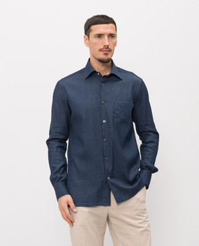 Kiton Blue button-down shirt UMCNERHH09696