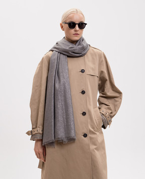 Brunello Cucinelli Gray stole with cashmere and silk with lurex MSCDAR097P