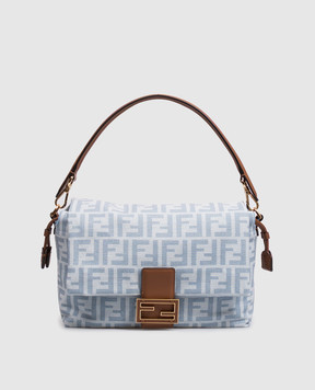 Fendi Mamma blue denim-effect messenger bag 8BR833AY6Q