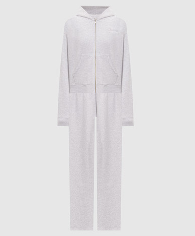 Grey insulated tracksuit with logo embroidery