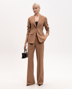 Marco Pescarolo Brown Iris wool and silk jacket IRISD5314