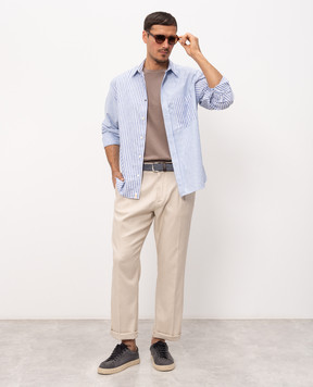 Officina 36 Beige Gioia linen pants 0272100279