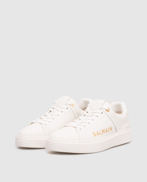 Balmain B-Court white leather sneakers with logo print GN1VI690LSBG