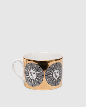 Fornasetti Porcelain tea cup and saucer Sole P14Z288