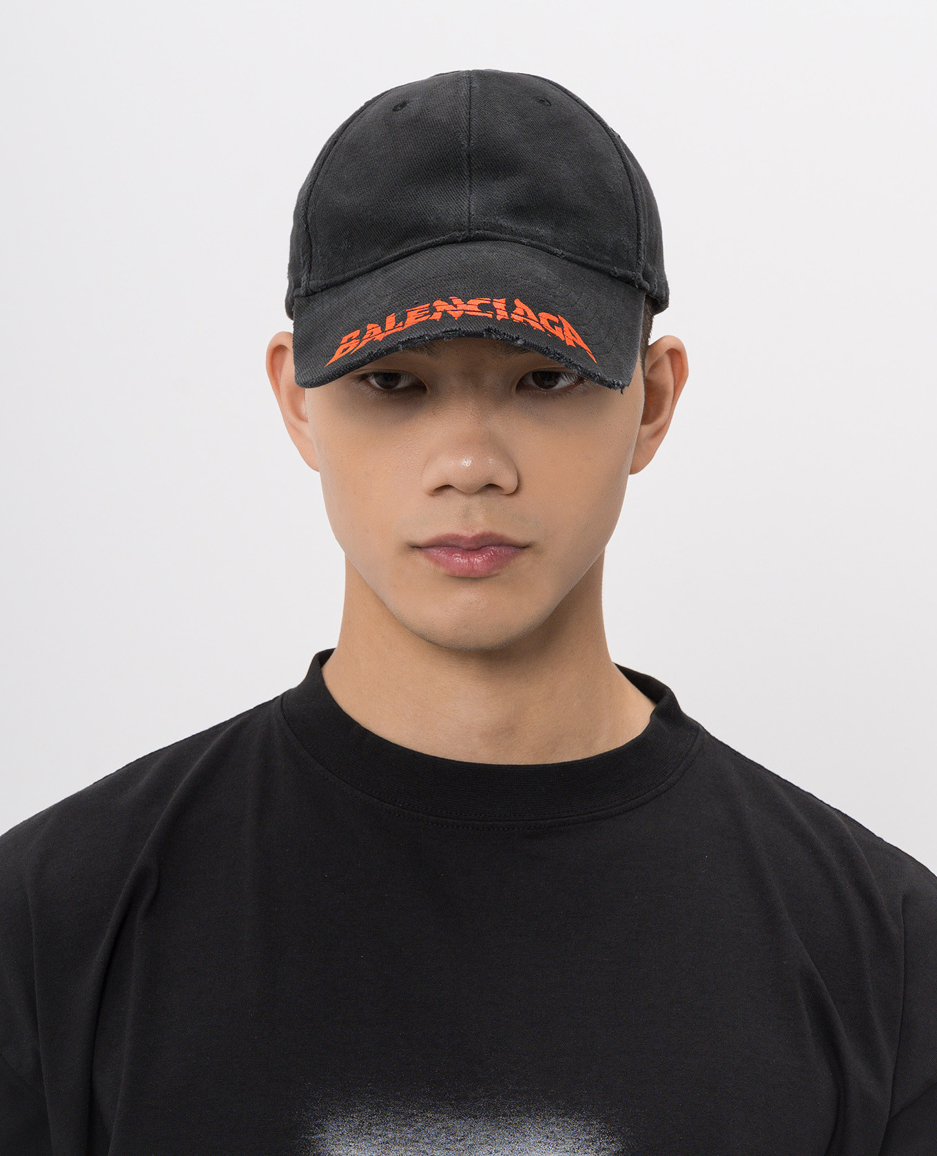 

Black cap with logo print Balenciaga