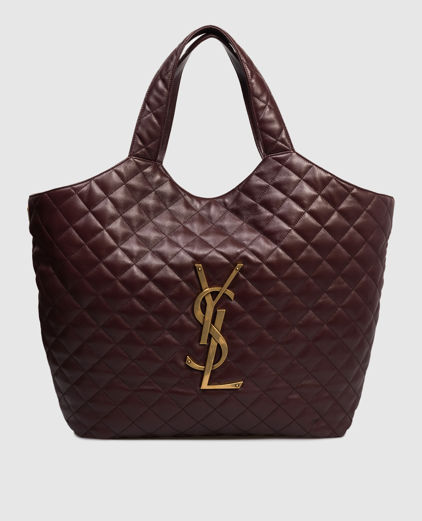 

ICARE burgundy quilted leather tote bag Saint Laurent
