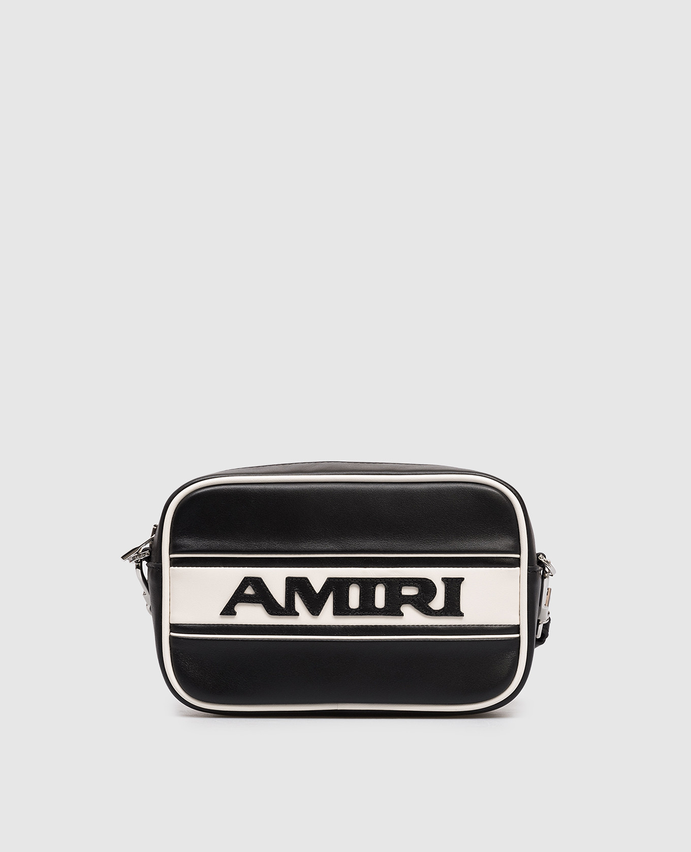 

Black leather Sport bag with logo AMIRI
