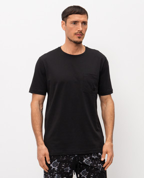 Vilebrequin Black Titan T-shirt with embroidered emblem TTNU0P00