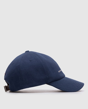 Brunello Cucinelli Blue cap with logo embroidery M277P9850