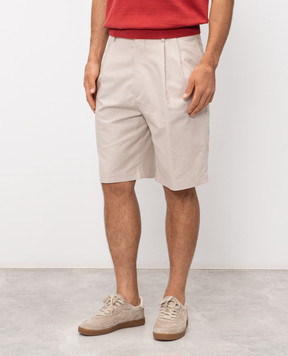 Brunello Cucinelli Beige linen Bermuda shorts MH262G0620