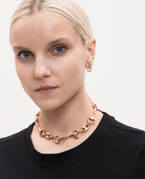 Reco Gold necklace with crystals CL1183PPT