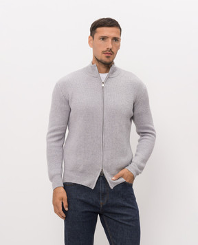 Cashmere&Whiskey Gray merino wool cardigan 83110